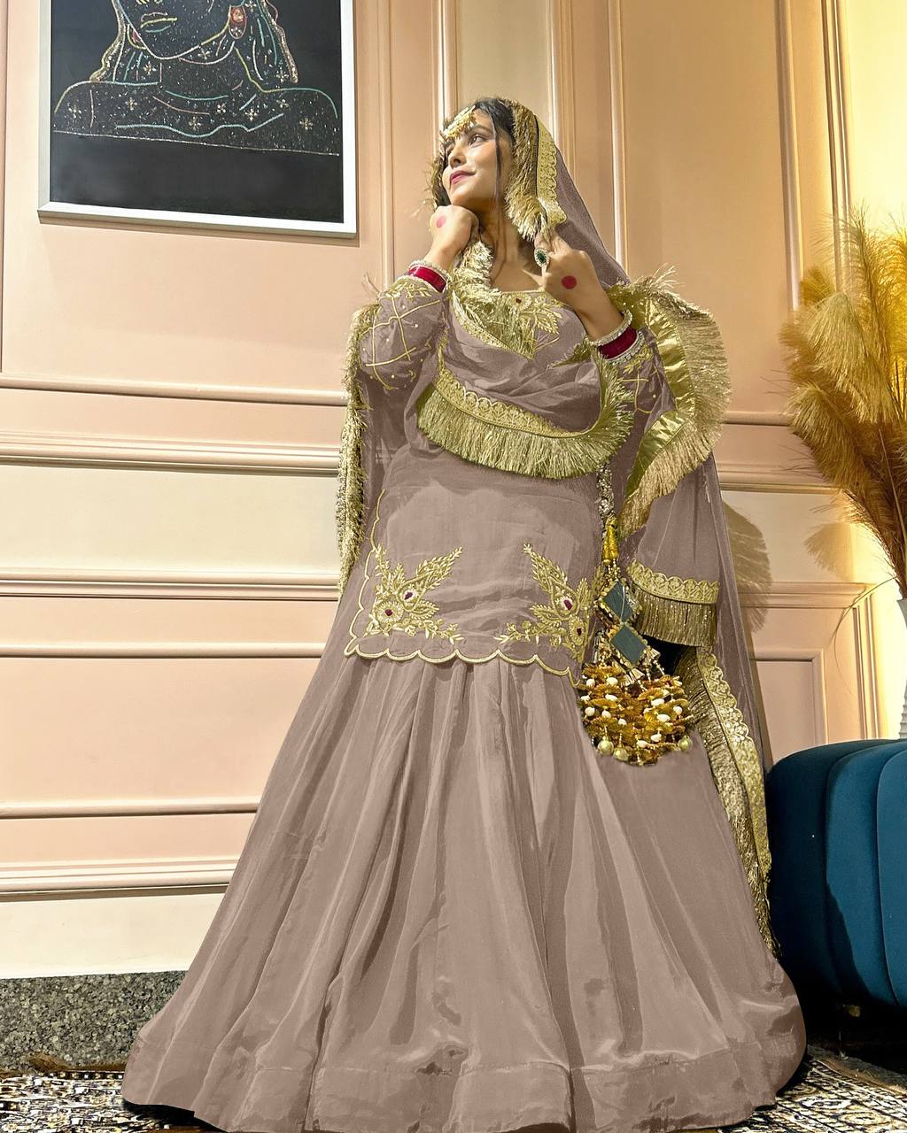 Deep Maroon Heritage Flared Silhouette